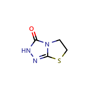 Chemical structure of 5,6-dihydro-2H-thiazolo[2,3-c][1,2,4]triazol-3-one , CAS 1182359-48-3, AChemBlock S82777