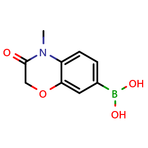 Chemical structure of 4-methyl-3-oxo-3,4-dihydro-2H-benzo[b][1,4]oxazine-7-boronic acid , CAS 1181556-97-7, AChemBlock S82782