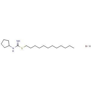 Chemical structure of N-cyclopentyl(dodecylsulfanyl)methanimidamide hydrobromide , CAS 1181458-85-4, AChemBlock S82783