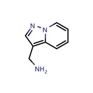 Chemical structure of 1-{pyrazolo[1,5-a]pyridin-3-yl}methanamine , CAS 118054-99-2, AChemBlock S82791