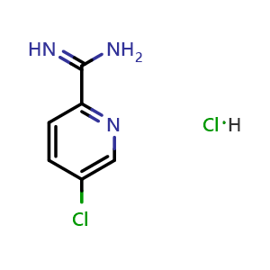 Chemical structure of 5-chloropyridine-2-carboximidamide hydrochloride , CAS 1179360-48-5, AChemBlock S82797