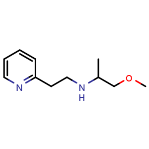 Chemical structure of (1-methoxypropan-2-yl)[2-(pyridin-2-yl)ethyl]amine , CAS 1178433-83-4, AChemBlock S82803