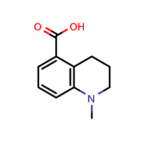 Chemical structure of 1-methyl-1,2,3,4-tetrahydroquinoline-5-carboxylic acid , CAS 1178265-22-9, AChemBlock S82804