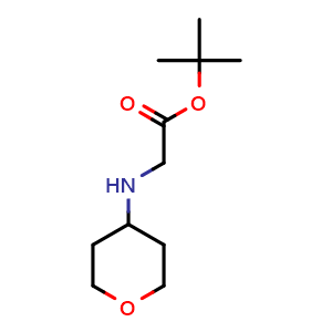 Chemical structure of tert-butyl 2-[(oxan-4-yl)amino]acetate , CAS 1178247-06-7, AChemBlock S82806