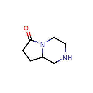 Chemical structure of octahydropyrrolo[1,2-a]piperazin-6-one , CAS 117810-52-3, AChemBlock S82808