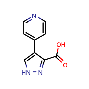 Chemical structure of 4-(pyridin-4-yl)-1H-pyrazole-3-carboxylic acid , CAS 117784-27-7, AChemBlock S82810