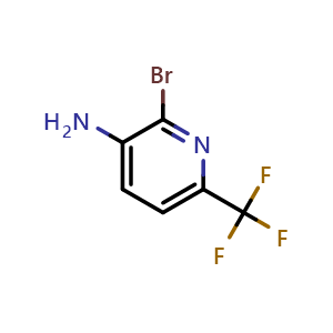 Chemical structure of 2-bromo-6-(trifluoromethyl)pyridin-3-amine , CAS 117519-16-1, AChemBlock S82841