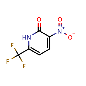 Chemical structure of 3-nitro-6-(trifluoromethyl)-1,2-dihydropyridin-2-one , CAS 117519-07-0, AChemBlock S82843