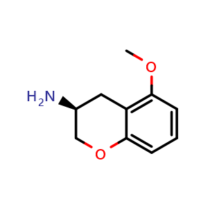 Chemical structure of (3S)-5-methoxy-3,4-dihydro-2H-1-benzopyran-3-amine , CAS 117422-50-1, AChemBlock S82850