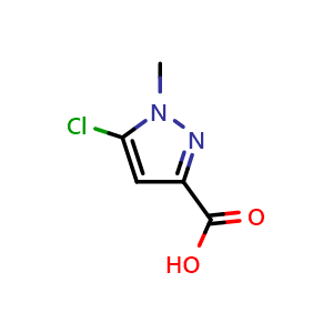 Chemical structure of 5-chloro-1-methyl-1H-pyrazole-3-carboxylic acid , CAS 1173246-76-8, AChemBlock S82859