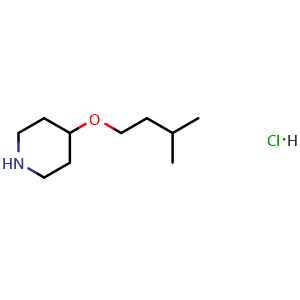 Chemical structure of 4-(3-methylbutoxy)piperidine hydrochloride , CAS 1172347-43-1, AChemBlock S82876