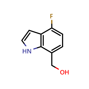 Chemical structure of (4-fluoro-1H-indol-7-yl)methanol , CAS 1167056-51-0, AChemBlock S82928
