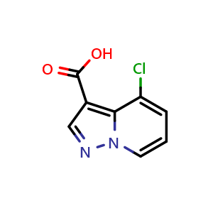 Chemical structure of 4-Chloropyrazolo[1,5-a]pyridine-3-carboxylic acid , CAS 1167056-17-8, AChemBlock S82934