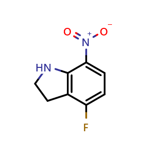 Chemical structure of 4-fluoro-7-nitro-indoline , CAS 1167056-12-3, AChemBlock S82935