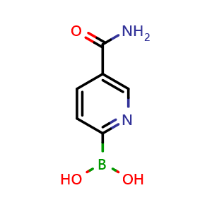 Chemical structure of 5-aminocarbonylpyridine-2-boronic acid , CAS 1164100-83-7, AChemBlock S82952