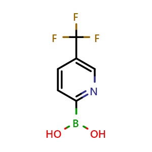 Chemical structure of (5-(trifluoromethyl)pyridin-2-yl)boronic acid , CAS 1162257-58-0, AChemBlock S82959