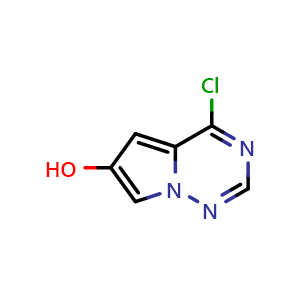 Chemical structure of 4-chloropyrrolo[2,1-f][1,2,4]triazin-6-ol , CAS 1160995-28-7, AChemBlock S82969