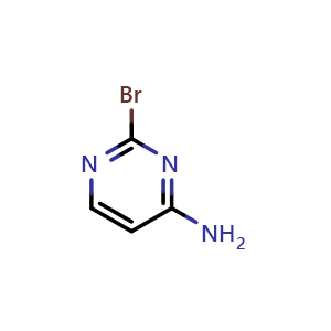 Chemical structure of 2-bromopyrimidin-4-amine , CAS 1160994-71-7, AChemBlock S82971