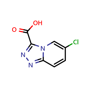 Chemical structure of 6-chloro-[1,2,4]triazolo[4,3-a]pyridine-3-carboxylic acid , CAS 1159831-32-9, AChemBlock S82992