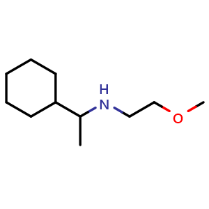 Chemical structure of (1-cyclohexylethyl)(2-methoxyethyl)amine , CAS 1157144-43-8, AChemBlock S83062
