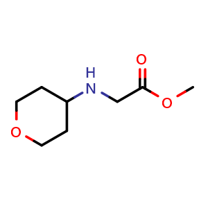 Chemical structure of methyl 2-[(oxan-4-yl)amino]acetate , CAS 1156837-33-0, AChemBlock S83070