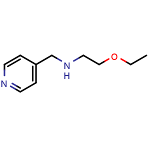 Chemical structure of (2-ethoxyethyl)[(pyridin-4-yl)methyl]amine , CAS 1156432-54-0, AChemBlock S83074
