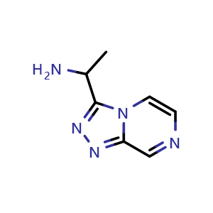 Chemical structure of 1-{[1,2,4]triazolo[4,3-a]pyrazin-3-yl}ethan-1-amine , CAS 1156389-51-3, AChemBlock S83078