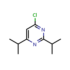 Chemical structure of 4-chloro-2,6-bis(propan-2-yl)pyrimidine , CAS 1155152-94-5, AChemBlock S83094