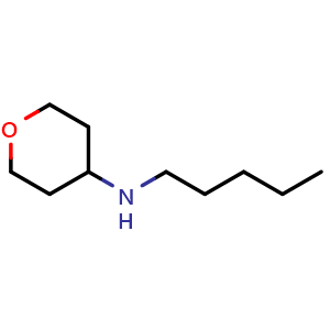Chemical structure of N-pentyloxan-4-amine , CAS 1154893-52-3, AChemBlock S83100