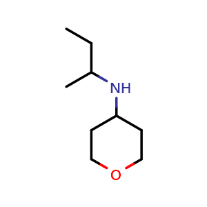 Chemical structure of N-(Butan-2-yl)oxan-4-amine , CAS 1154893-28-3, AChemBlock S83103