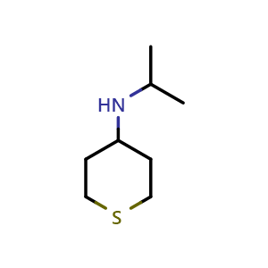 Chemical structure of N-(propan-2-yl)thian-4-amine , CAS 1153348-71-0, AChemBlock S83126