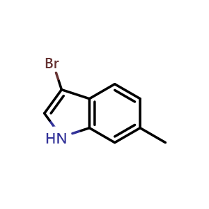 Chemical structure of 3-bromo-6-methyl-1H-indole , CAS 1152850-55-9, AChemBlock S83140