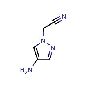 Chemical structure of 2-(4-amino-1H-pyrazol-1-yl)acetonitrile , CAS 1152842-04-0, AChemBlock S83141