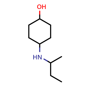 Chemical structure of 4-[(butan-2-yl)amino]cyclohexan-1-ol , CAS 1152820-11-5, AChemBlock S83142
