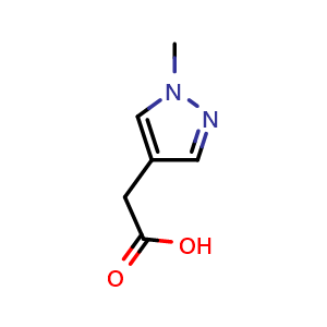 Chemical structure of (1-Methyl-1H-pyrazol-4-yl)-acetic acid , CAS 1152582-56-3, AChemBlock S83145