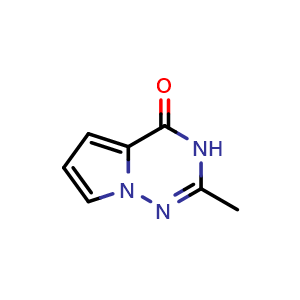 Chemical structure of 2-methyl-3H,4H-pyrrolo[2,1-f][1,2,4]triazin-4-one , CAS 1150617-73-4, AChemBlock S83158