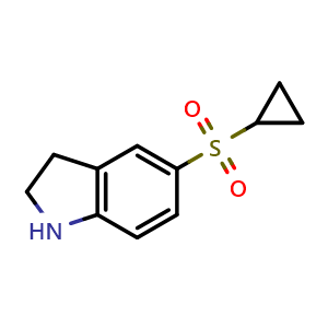 Chemical structure of 5-(cyclopropanesulfonyl)-2,3-dihydro-1H-indole , CAS 1145658-33-8, AChemBlock S83183