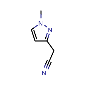 Chemical structure of 2-(1-Methyl-1H-pyrazol-3-yl)acetonitrile , CAS 1142927-97-6, AChemBlock S83191