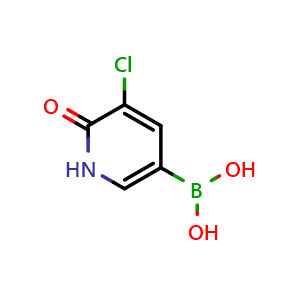 Chemical structure of (5-Chloro-6-oxo-1,6-dihydropyridin-3-yl)boronic acid , CAS 1141886-37-4, AChemBlock S83197