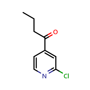 Chemical structure of 1-(2-chloro-4-pyridyl)butan-1-one , CAS 113961-70-9, AChemBlock S83203