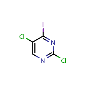 Chemical structure of 2,5-dichloro-4-iodo-pyrimidine , CAS 1137576-41-0, AChemBlock S83208
