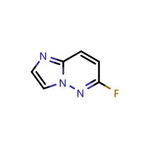 Chemical structure of 6-fluoroimidazo[1,2-b]pyridazine , CAS 113501-27-2, AChemBlock S83219