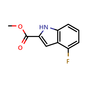 Chemical structure of Methyl 4-fluoro-1H-indole-2-carboxylate , CAS 113162-36-0, AChemBlock S83247