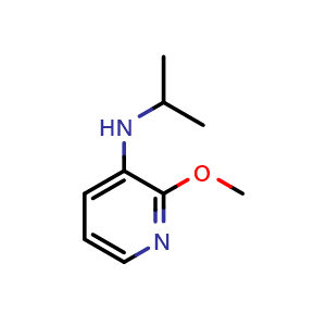 Chemical structure of 2-methoxy-N-(propan-2-yl)pyridin-3-amine , CAS 112777-37-4, AChemBlock S83269