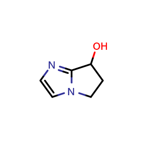 Chemical structure of 5H,6H,7H-pyrrolo[1,2-a]imidazol-7-ol , CAS 112513-79-8, AChemBlock S83291