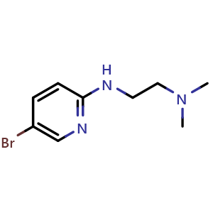 Chemical structure of 5-bromo-N-[2-(dimethylamino)ethyl]pyridin-2-amine , CAS 112357-06-9, AChemBlock S83296