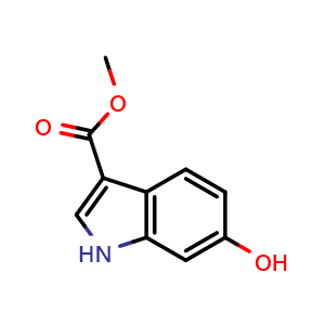 Chemical structure of methyl 6-hydroxy-1H-indole-3-carboxylate , CAS 112332-97-5, AChemBlock S83299