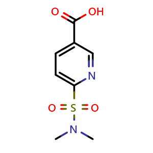 Chemical structure of 6-(dimethylsulfamoyl)pyridine-3-carboxylic acid , CAS 1115962-75-8, AChemBlock S83318