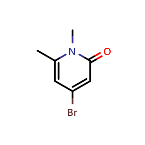 Chemical structure of 4-bromo-1,6-dimethyl-pyridin-2-one , CAS 1114563-01-7, AChemBlock S83324
