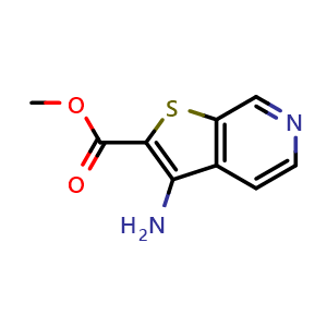 Chemical structure of methyl 3-aminothieno[2,3-c]pyridine-2-carboxylate , CAS 111042-91-2, AChemBlock S83338